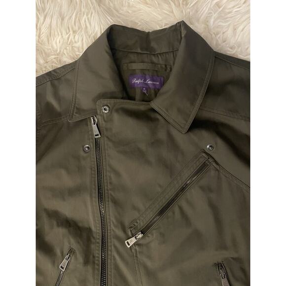 Ralph Lauren Purple Label Men’s Biker Bomber Jacket XL Green Zip Coat RRL Polo - Picture 11 of 16